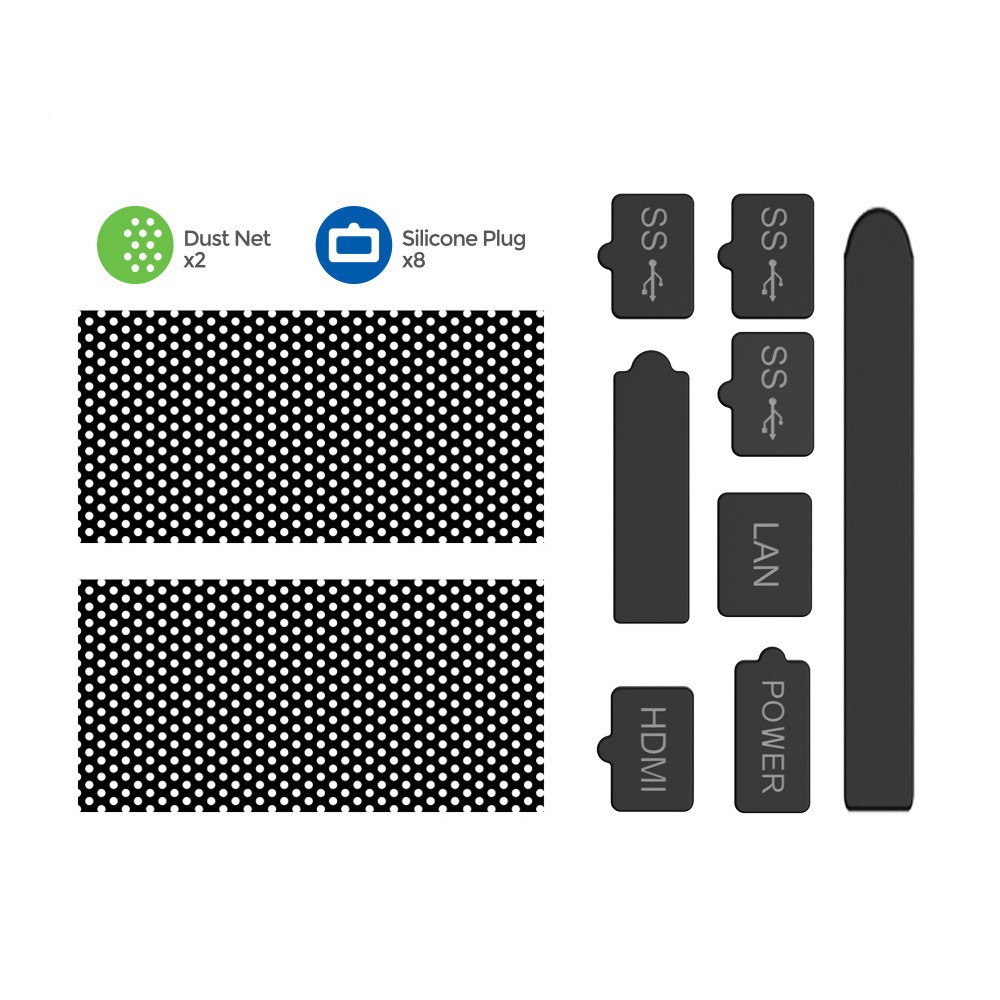 Dust Proof Mesh Filter for Xbox Series X Game Console Silicone Plugs Protector v
