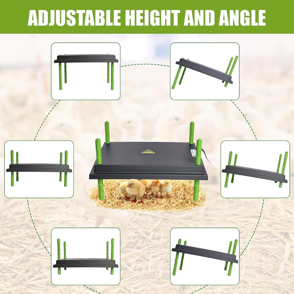 Chick Brooder Heater Plate, 12"X16" Warmer Brooder Plate for Chicks with Adjusta