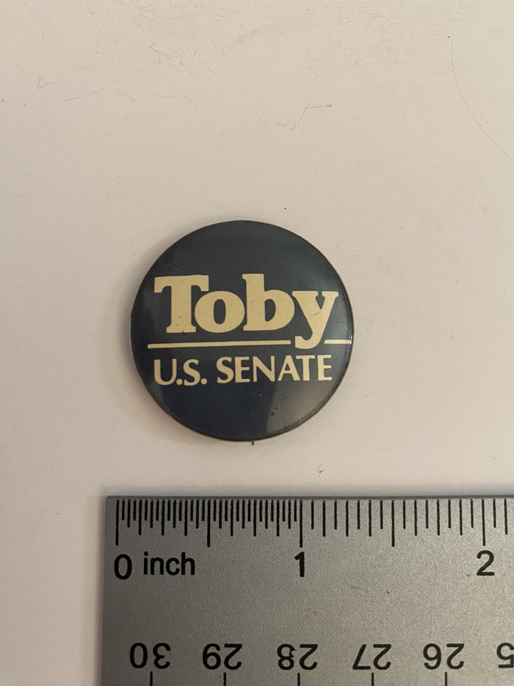 Toby U.S. Senate Pin Back Button P37