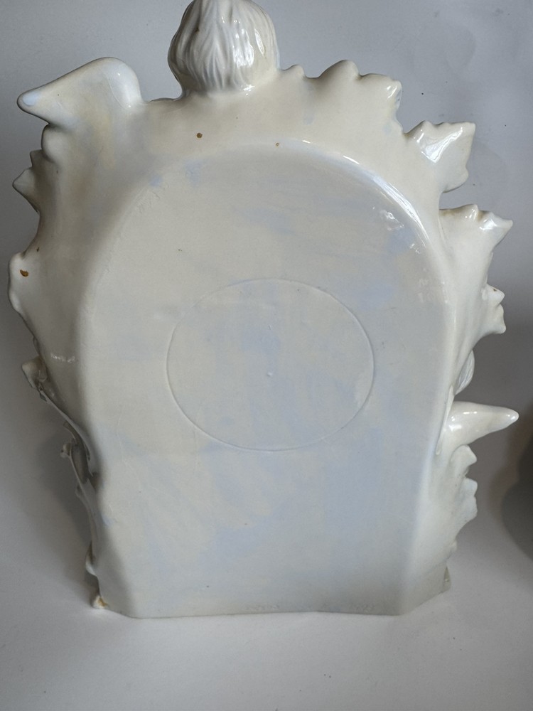 Vintage Scioto ‘93 Cherub mantle Clock Ceramic Rococo White READ DESCRIPTION