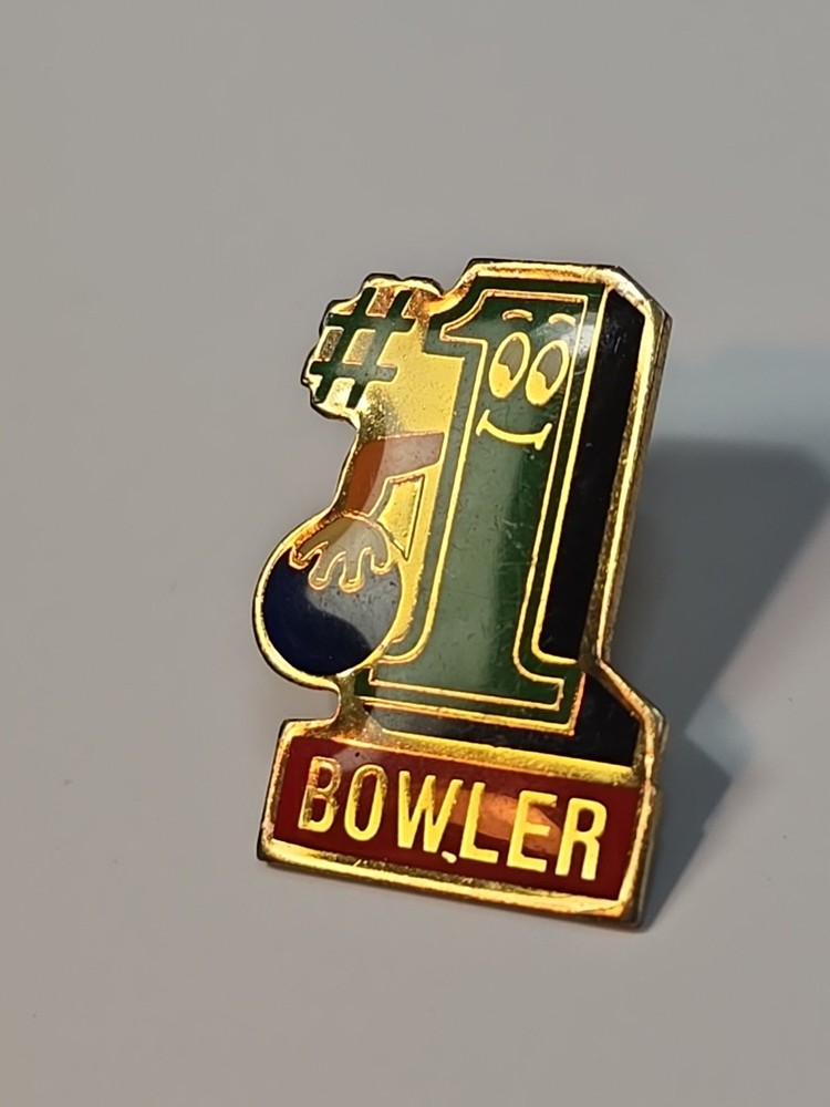 #1 Bowler With Smile Face Lapel Pin