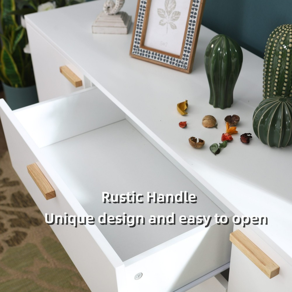 55" Modern Sideboard Buffet Cabinet Kitchen Storage Cabinet w/2 Doors & 3 Drawer