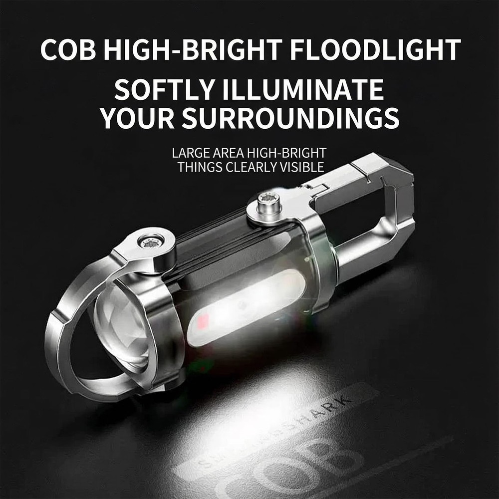 Rechargeable Keychain Flashlight - 4-Pack Portable small flashlight, Black