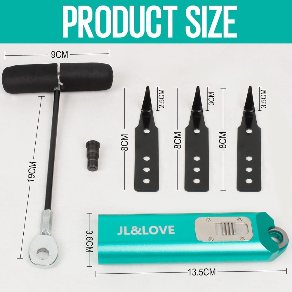 LIKSANGMETALS Auto Windshield disassembly Tool, with a Broach Handle, Three