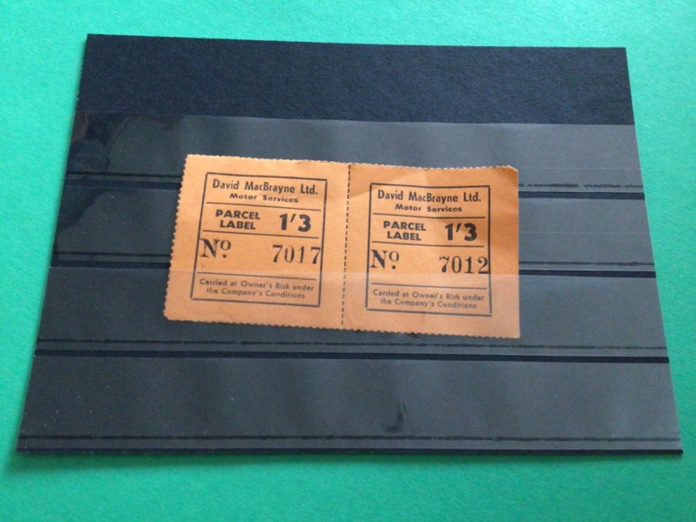 David MacBrayne Ltd  private local Parcel Label A10854