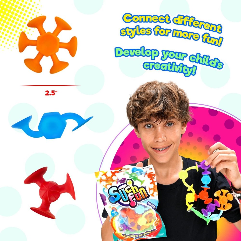 JA-RU Such Fun Shape & Creature Suction Stackers (1 Pack, 9 Piece Each)...