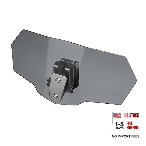 Gray Lens Motorcycle Windshield, Adjustable Clip Windscreen Deflector