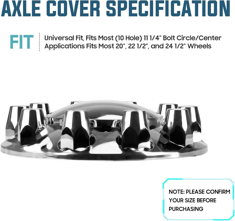 33mm Axle Cover Chromed Thread-On Standart 2 Front (Dome), Silver