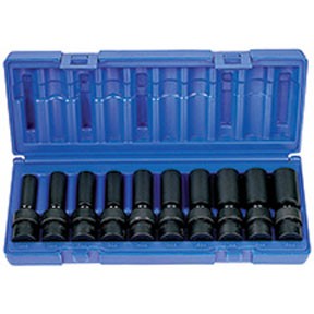 10 Pc. 3/8" Drive 6 Point Metric Deep Universal Socket Set GRY-1210UMD