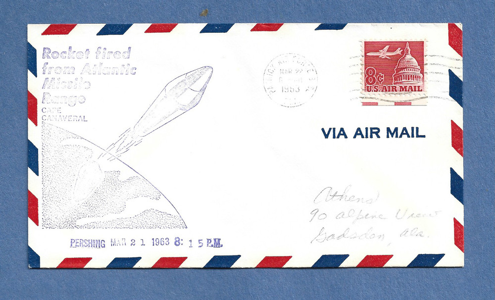 PERSHING ROCKET LAUNCH MAR 21,1963 PAFB SWANSON  SPACE COVER NASA