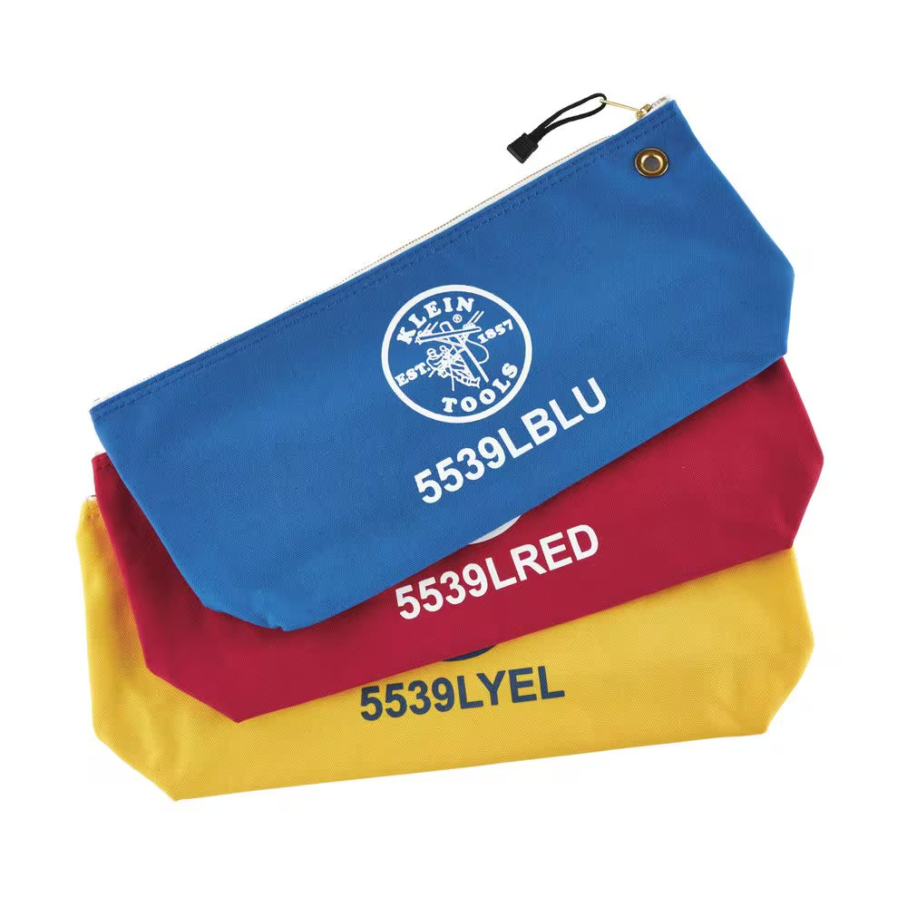 18 In. Canvas Tool Bag with Zipper in Assorted Colors (3-Pack)