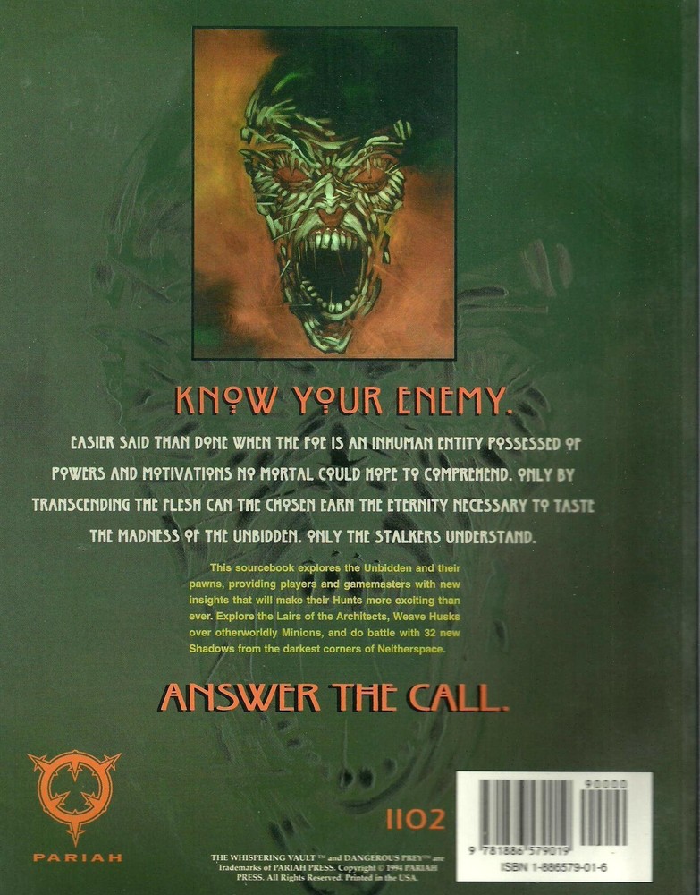 Whispering Vault - Dangerous Prey Sourcebook Pariah Press *FS