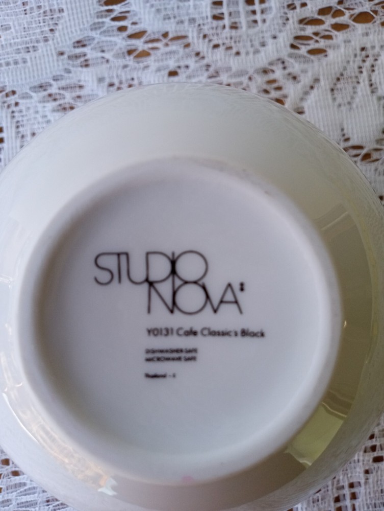 Vintage STUDIO NOVA Y0131 Cafe Classics Black Small Creamer Dish Replacement