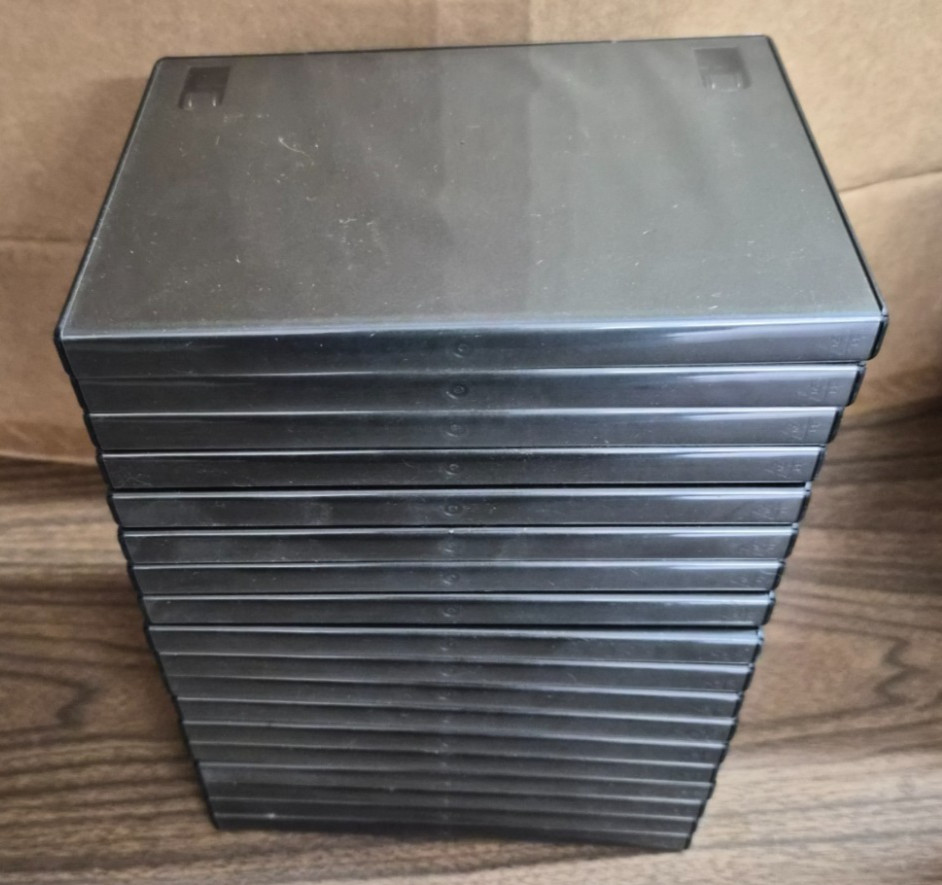 18 Black Standard DVD Cases Empty Replacement 14mm Single Disc Lot Bulk Pack