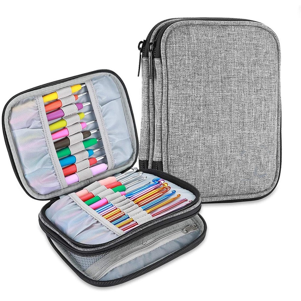 Crochet Hook Case Storage Organizer Bag Pockets for Various Sewing