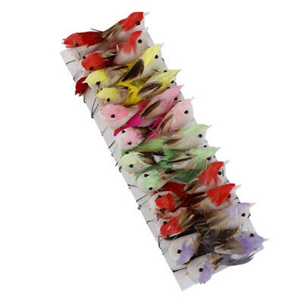 Simulation Feather Bird Home Garden Decor Multi Functional 24 Pcs DIY Crafts
