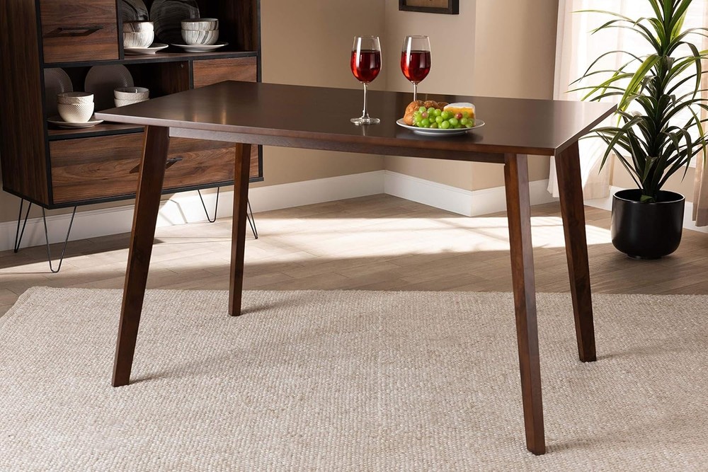 Dining Tables Walnut W/ Rectangular Top & Seats 6-8 People Modern Design