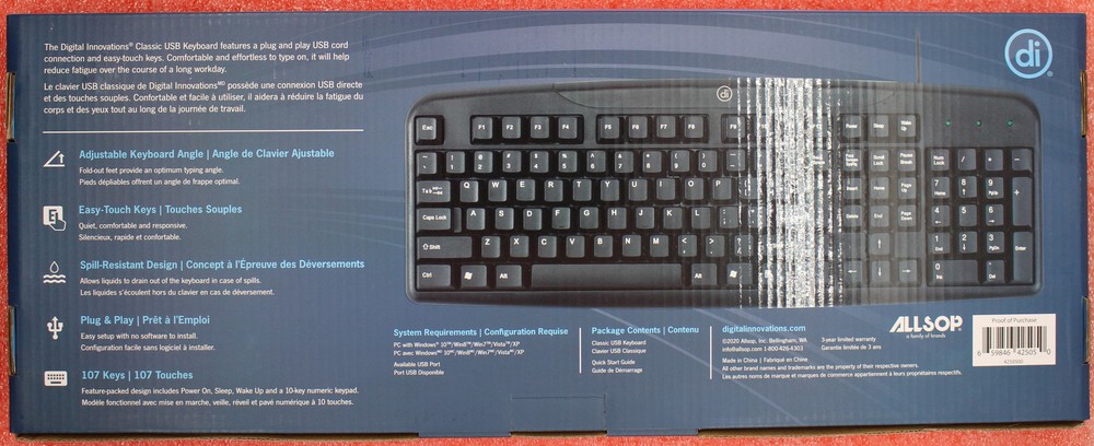 4250500 - Digital Innovations Classic USB Keyboard (NEW)