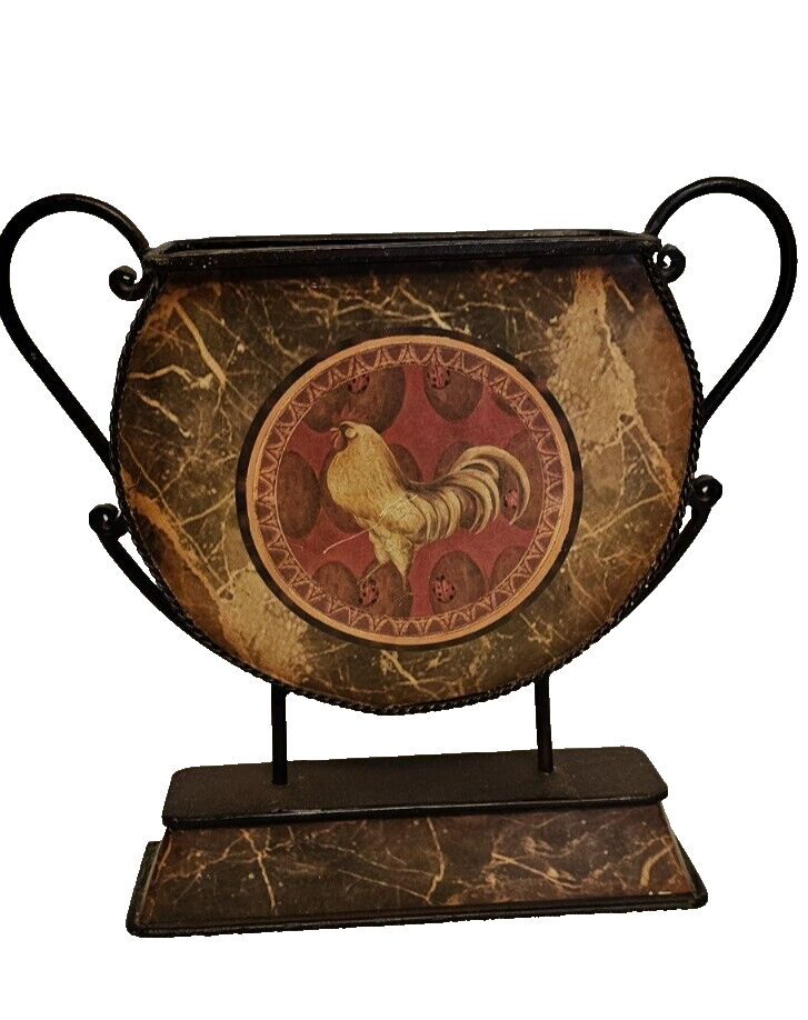 Metal Vase Decorative Home Decor Farm House Rustic Base