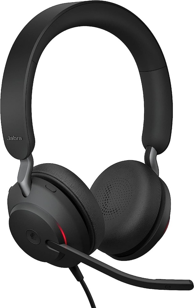 Jabra Evolve2 40 MS Wired Headphones, USB-C, Stereo, Black