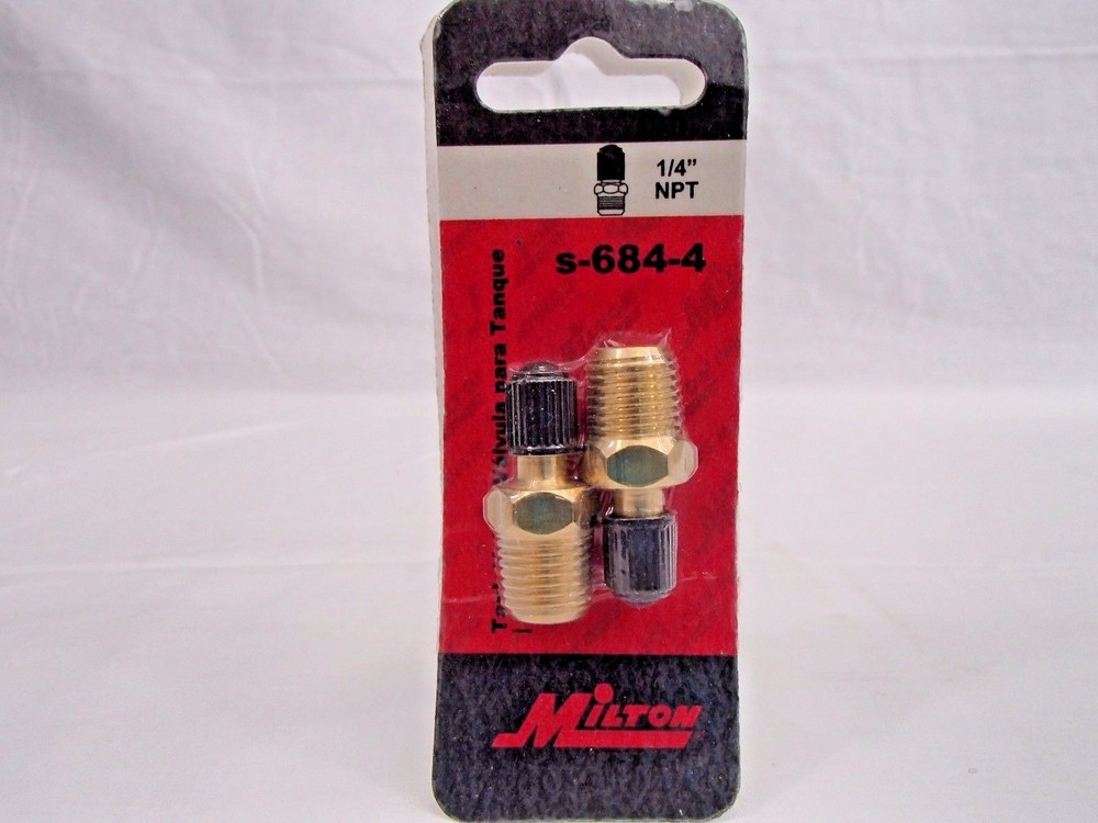 Milton S684-4 1/4 NPT TANK VALVE 2 PACK PRESSURE TESTING
