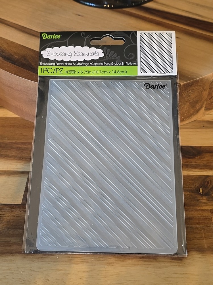 Darice Embossing Essentials 4.25x5.75 Diagonal Stripe 1218-36