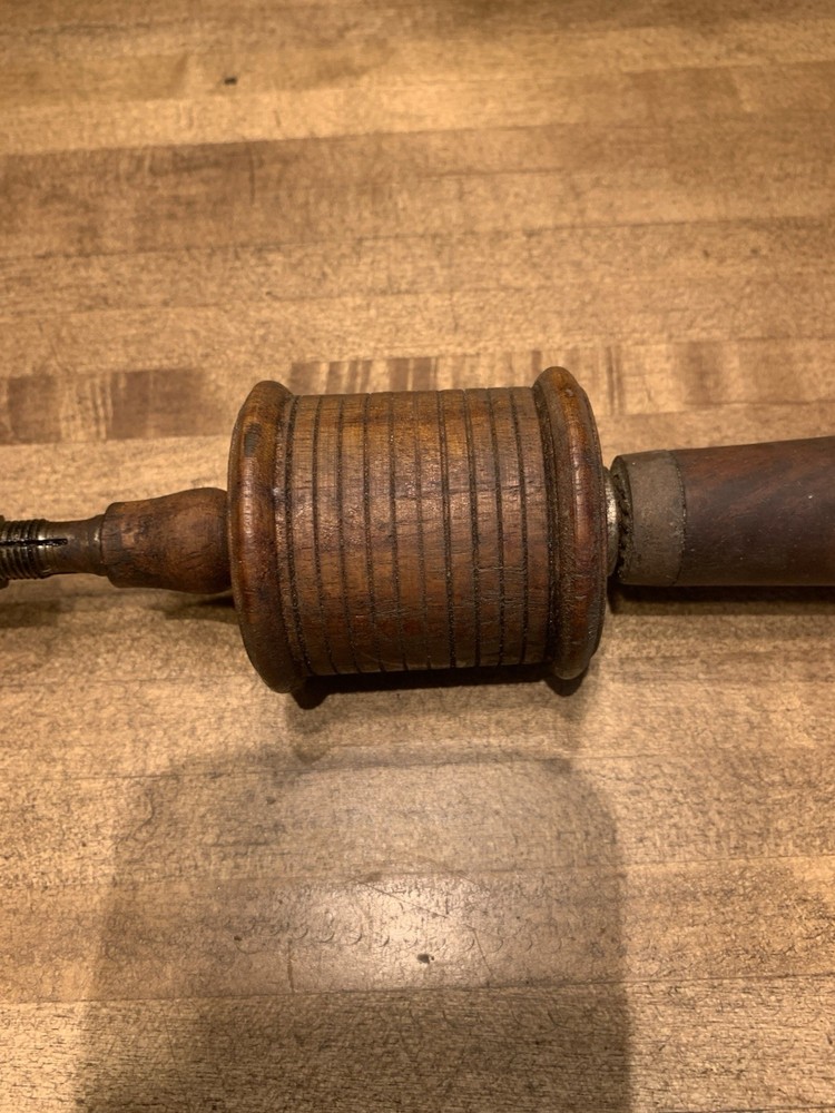 Antique Bow Drill -Brass Collet W/ Drill Bit- Woodworking
