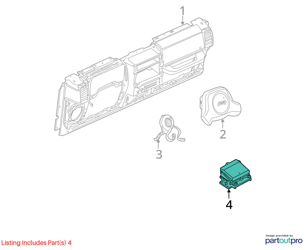99 JEEP WRANGLER TJ SRS CONTROL MODULE 56010105AD