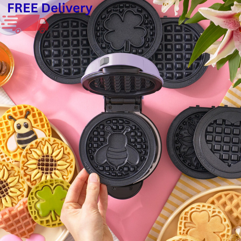 Dash Multi Plate Mini Waffle Maker Removable Plates Compact Breakfast Maker