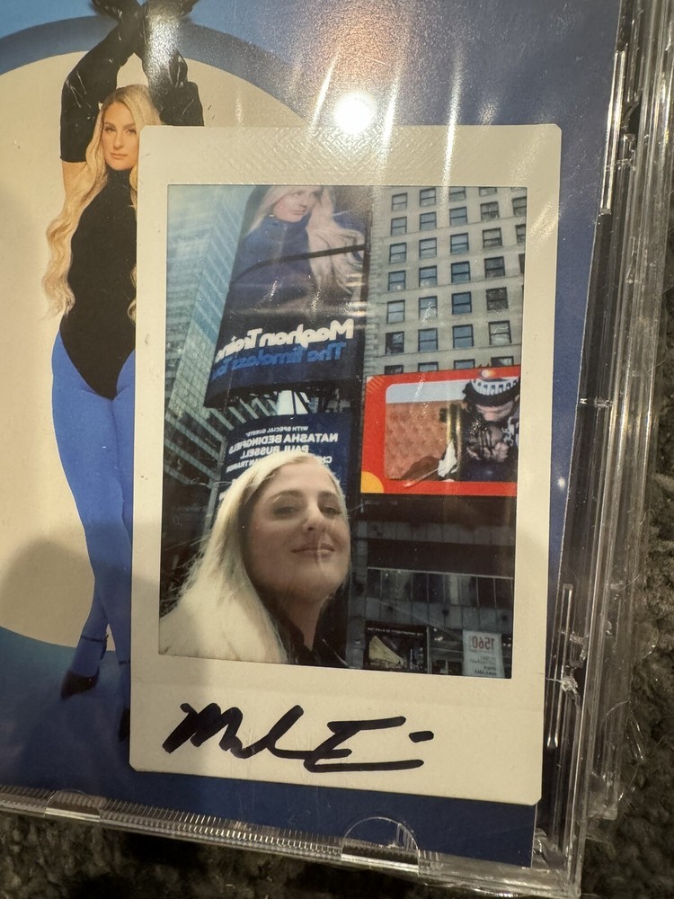signed polaroid + timeless cd - autographed by meghan trainor