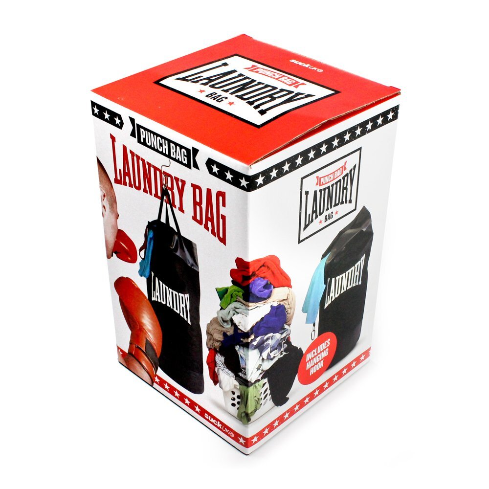Laundry Bag Punching Bag Shaped Hamper Black Portable Foldable Handle 15
