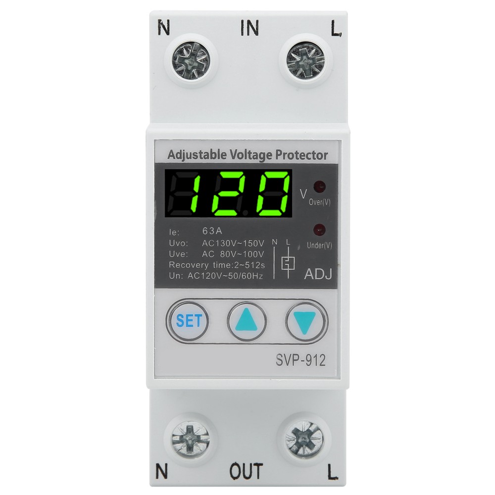 120VAC 63A Adjustable Self-Recovery Under Voltage Auto-Reset Protection Switch