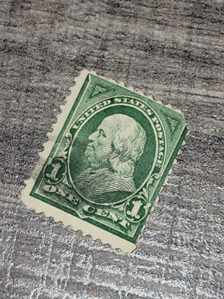 US Unchecked Green Franklin 1c Stamp Used - #E452