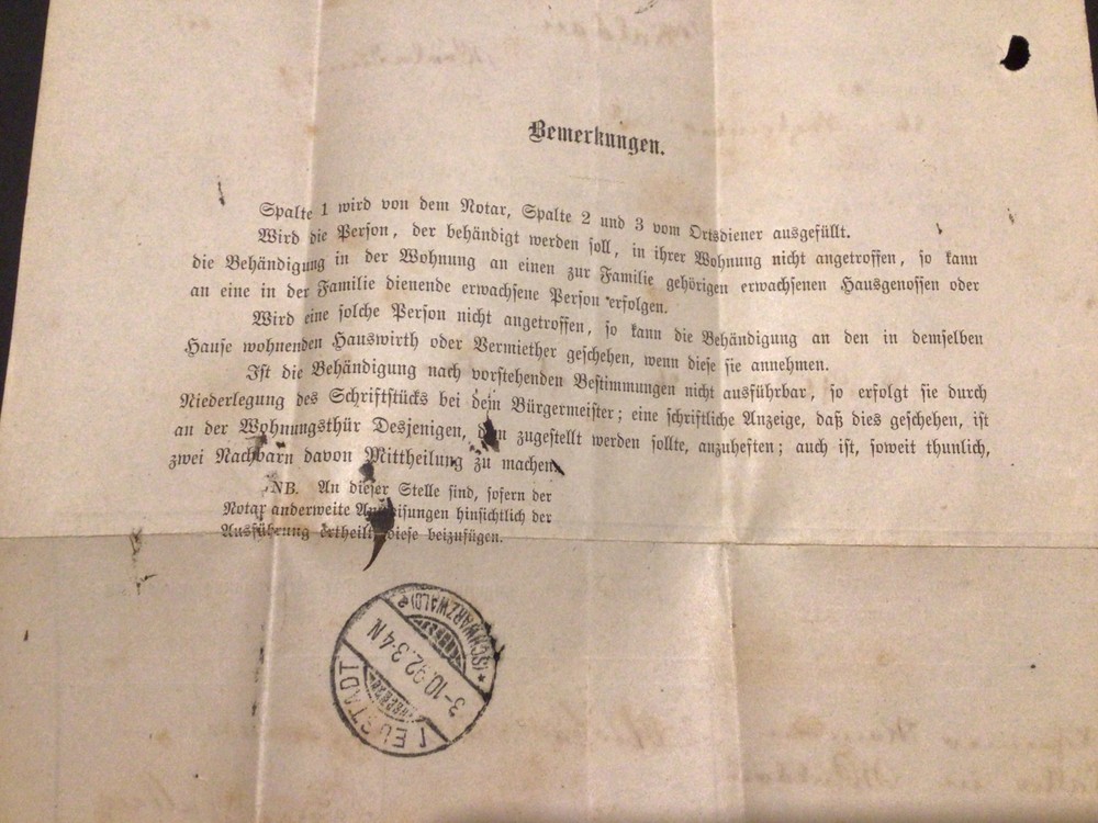 Waldau 1892 official Document entire letter stamp cover Ref 60982