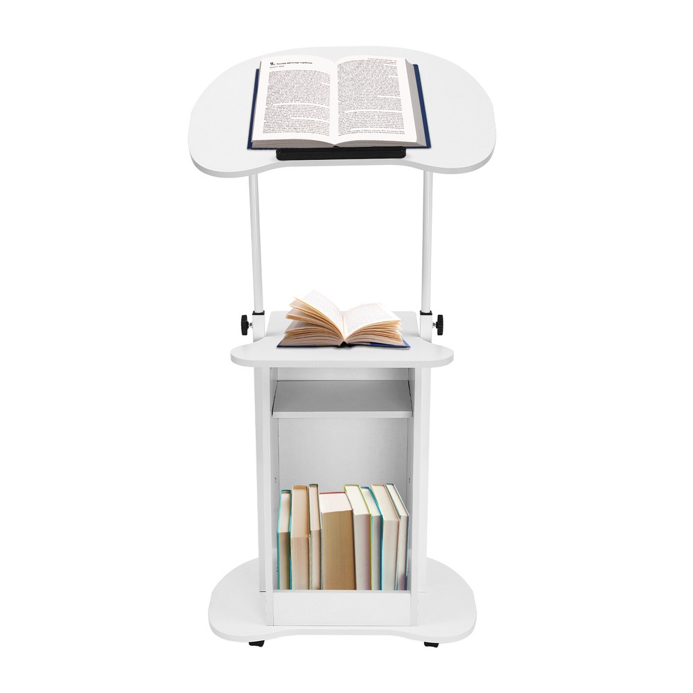 Height Adjustable Mobile Presentation Stand - Versatile Desk With Casters