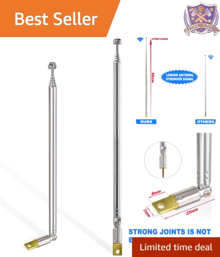 Effortless Installation 65cm Telescopic Antenna Replacement - 2 in 1 Pack