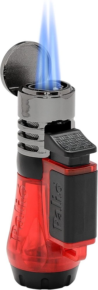 Palió Vesuvio Triple Jet Flame Torch Lighter, Apex Flame Red
