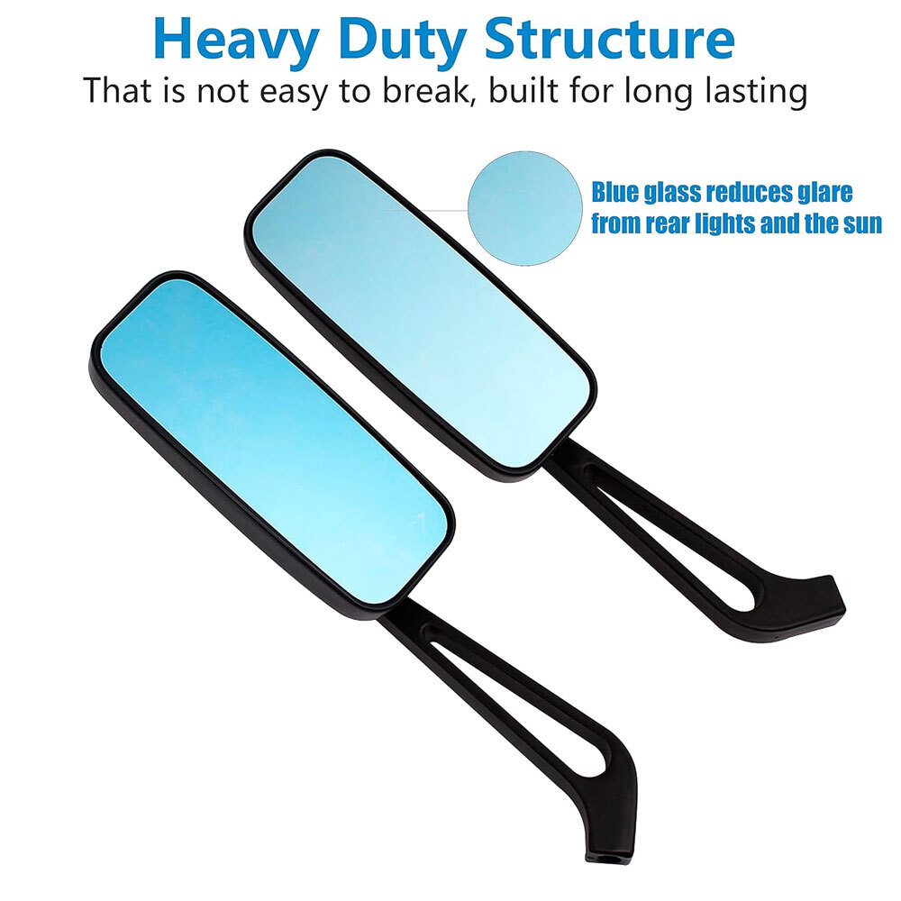 Rectangle Motorcycle Rearview Mirror for Harley Cruiser Bobber Chopper Softail