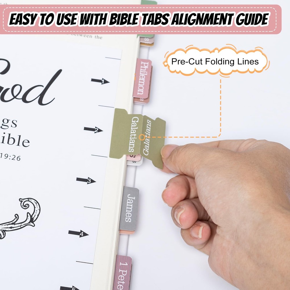 Laminated Bible Tabs,75 Tabs,Laminated Index Tabs for Women and Boho