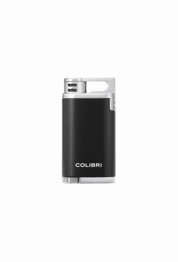 Colibri Belmont Single Torch Lighter & S-Cut Cigar Cutter Set Black