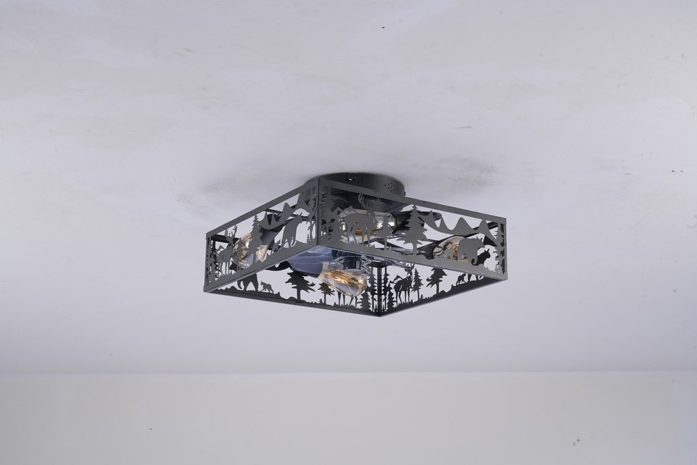 20" Flush Mount Bladeless Ceiling Fan, Remote, 6-Speed, Reversible, Matte Black