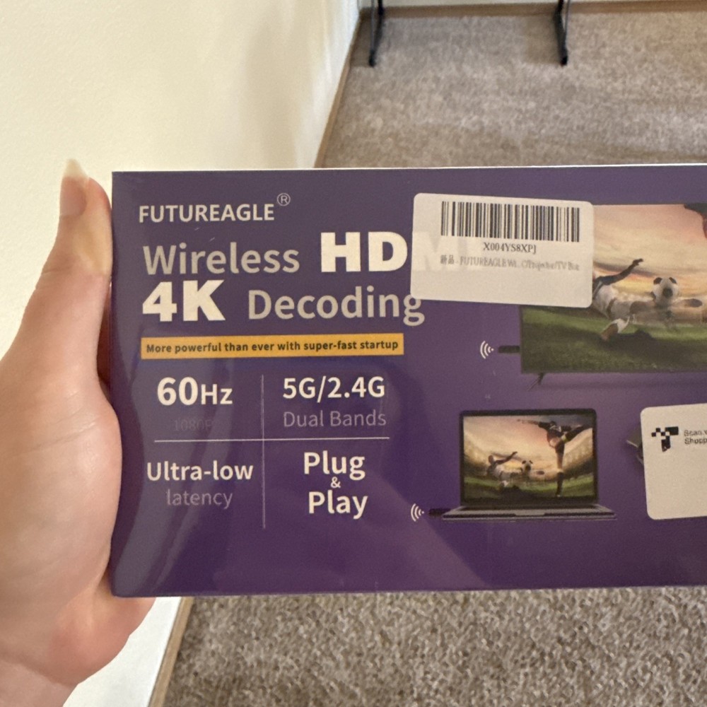 FutureEagle Wireless HDMI 4K Transmitter Receiver Kit Dual Band Plug & Play