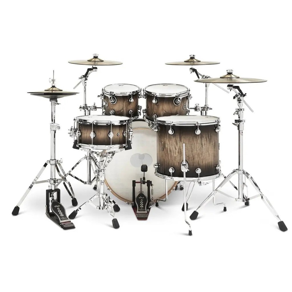 DW DWe 5pc Complete Electronic/Acoustic Drum Set Curly Maple Burst