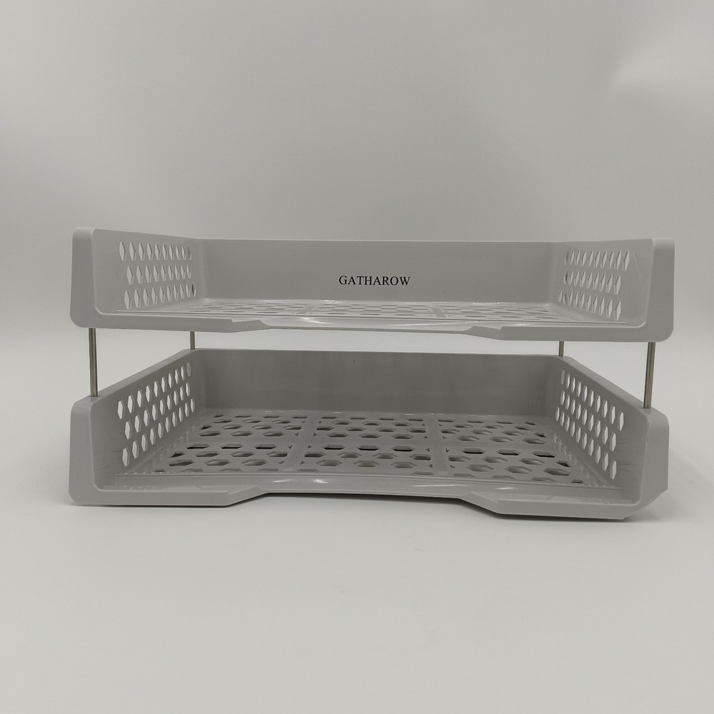 GATHAROW Document file racks Multipurpose double layer document file racks, grey