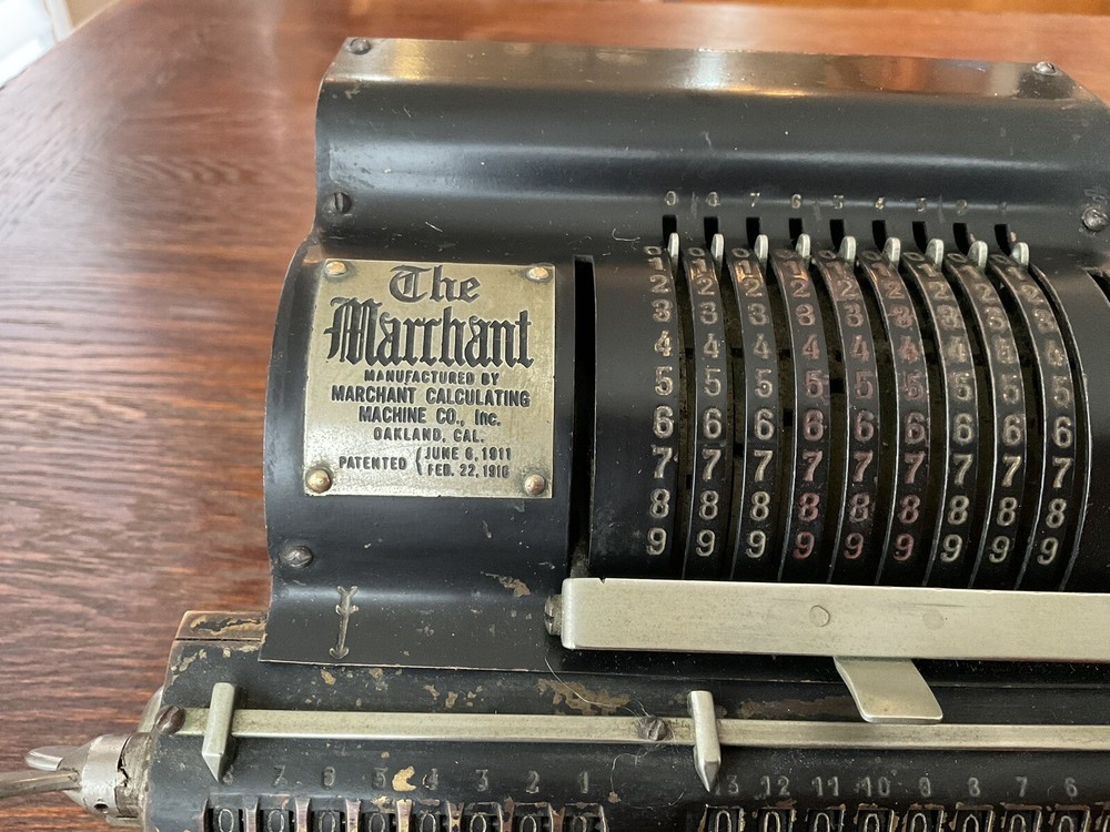 Antique 1916 Marchant Adding Calculating Machine
