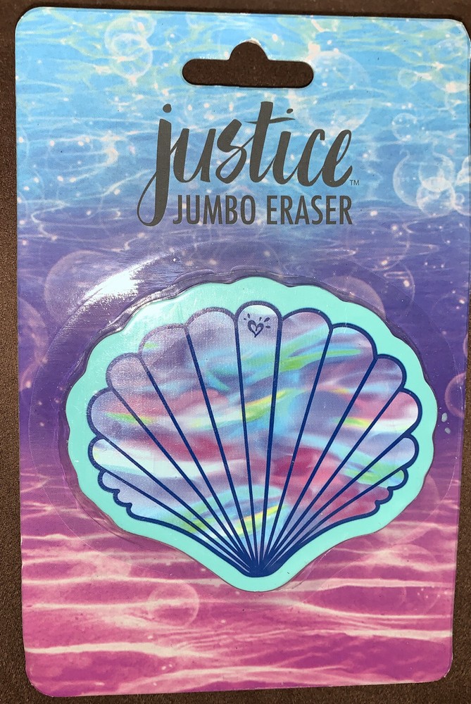 JUSTICE JUMBO SHELL ERASER SUPER CUTE!!