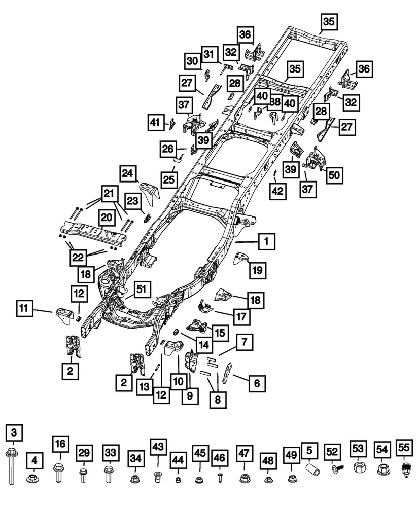 Genuine Mopar Side Rail Bracket Left 68056357AB