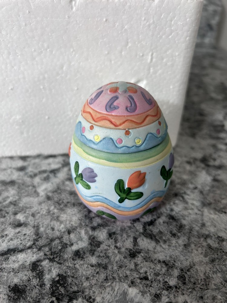 Vintage Ceramic Easter Candles Eggs Pastel Painted Spring Full Set Of 6