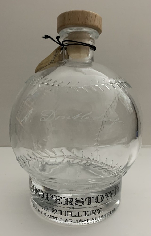 Cooperstown Distillery A. Doubleday Baseball Shaped Empty Bourbon Bottle 750 ml