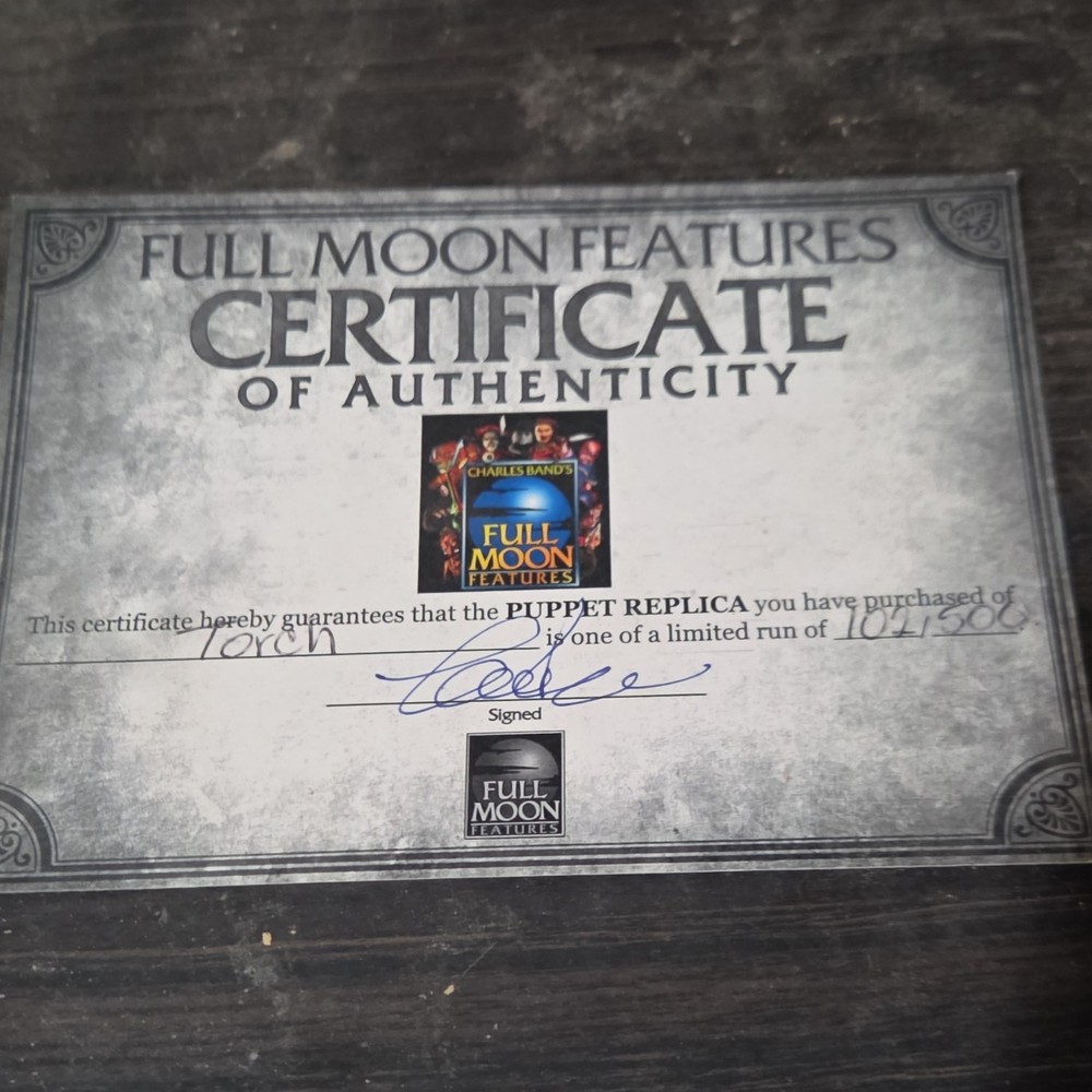 Full Moon Features Signed Puppet Replica Torch with Certificate of Authenticity